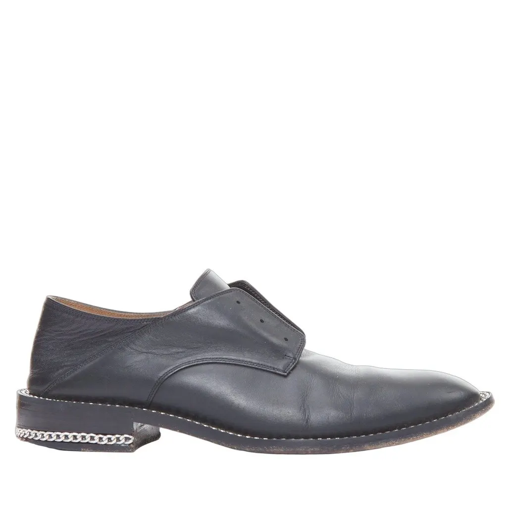 Givenchy Chain Heel Brogues Black Leather Fair - Front View