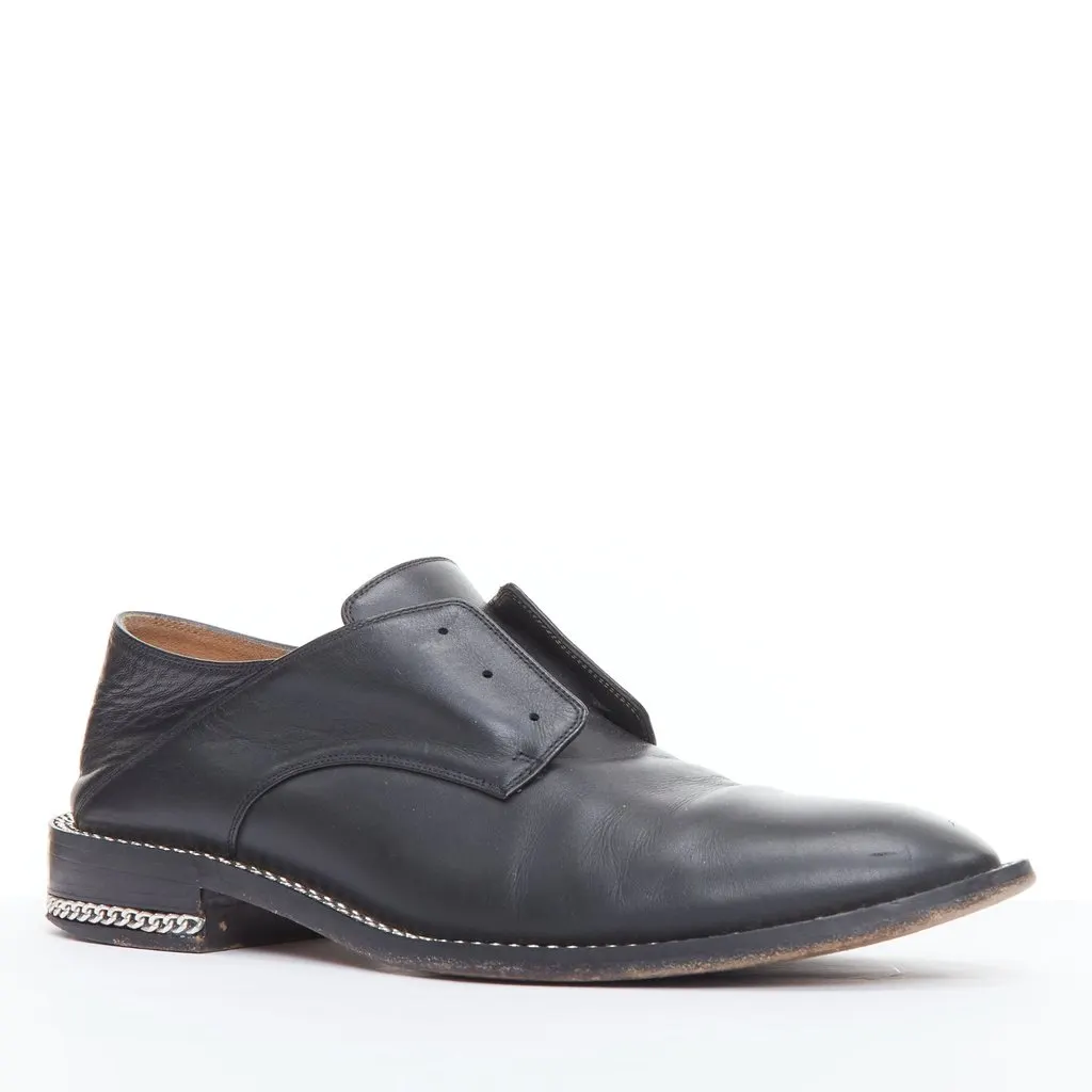 Givenchy Chain Heel Brogues Black Leather Fair - Back View