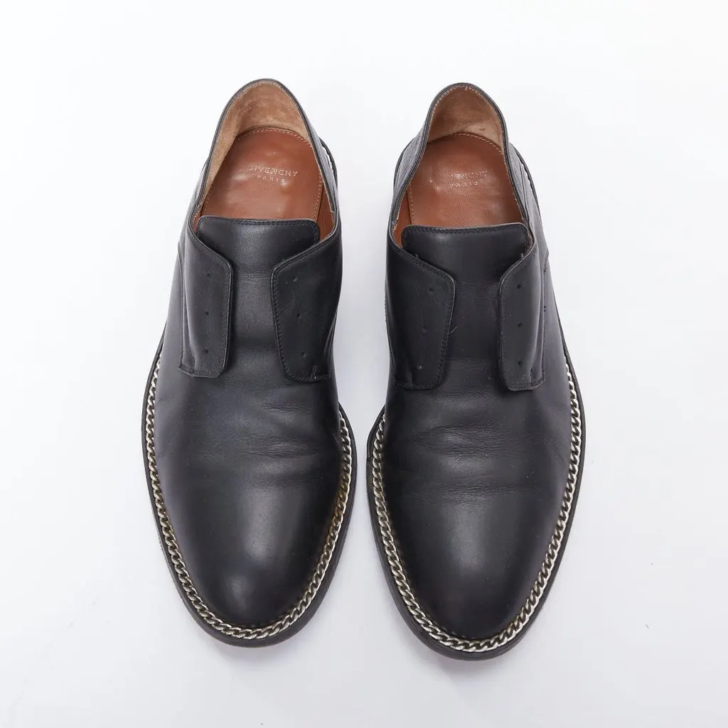 Givenchy Chain Heel Brogues Black Leather Fair - Inside View
