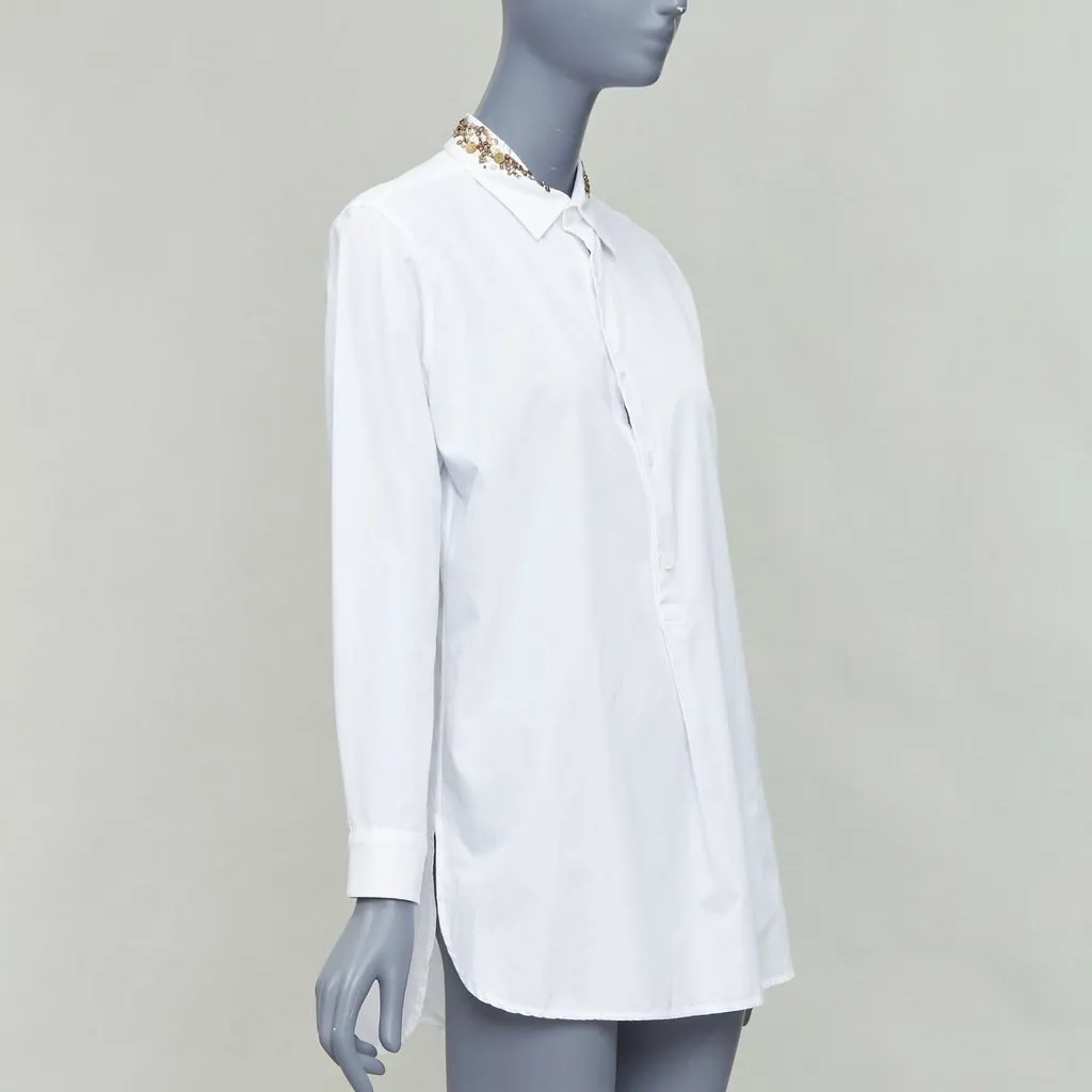 Yohji Yamamoto Sequinned Collar Shirt White Cotton Good - Inside View