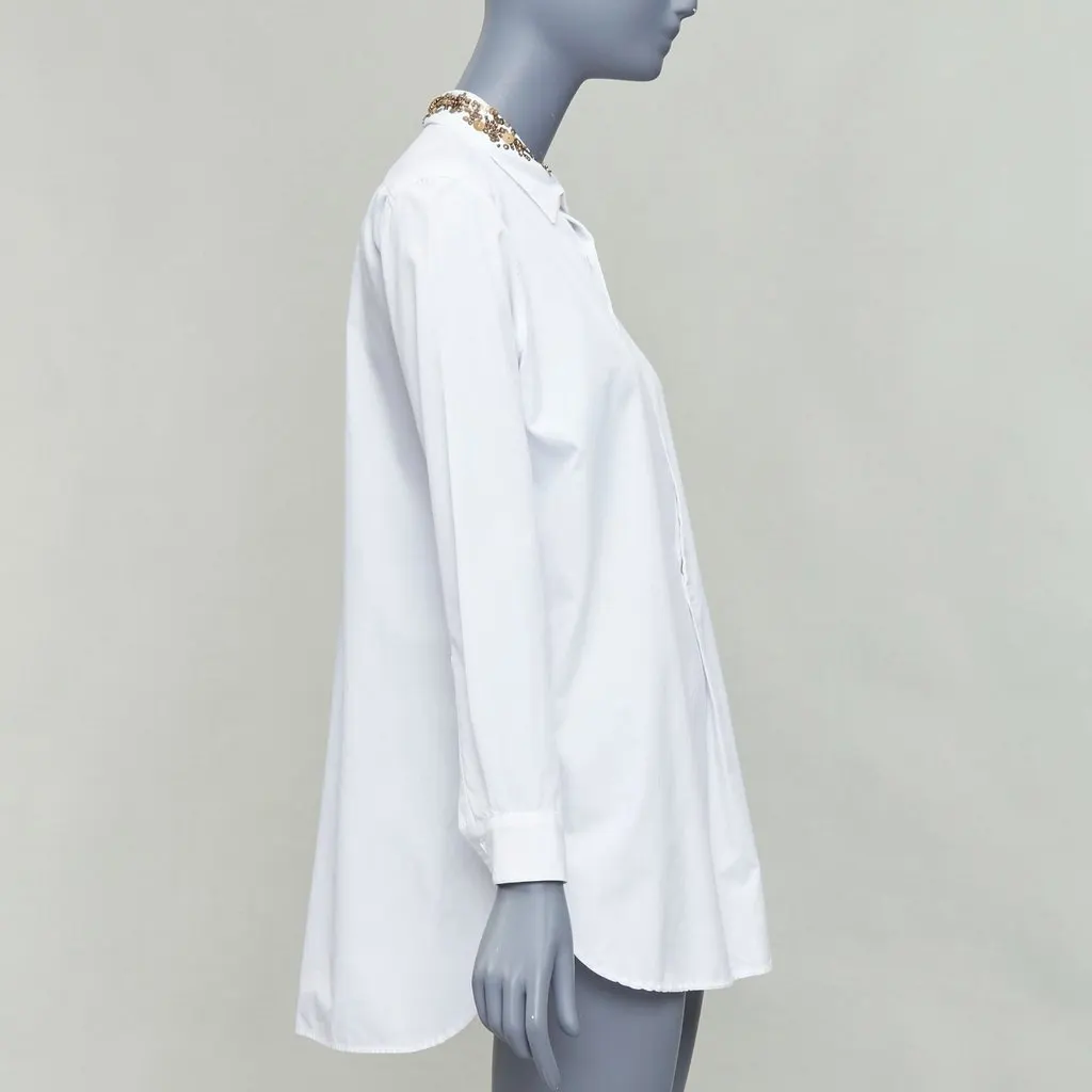 Yohji Yamamoto Sequinned Collar Shirt White Cotton Good - Model View