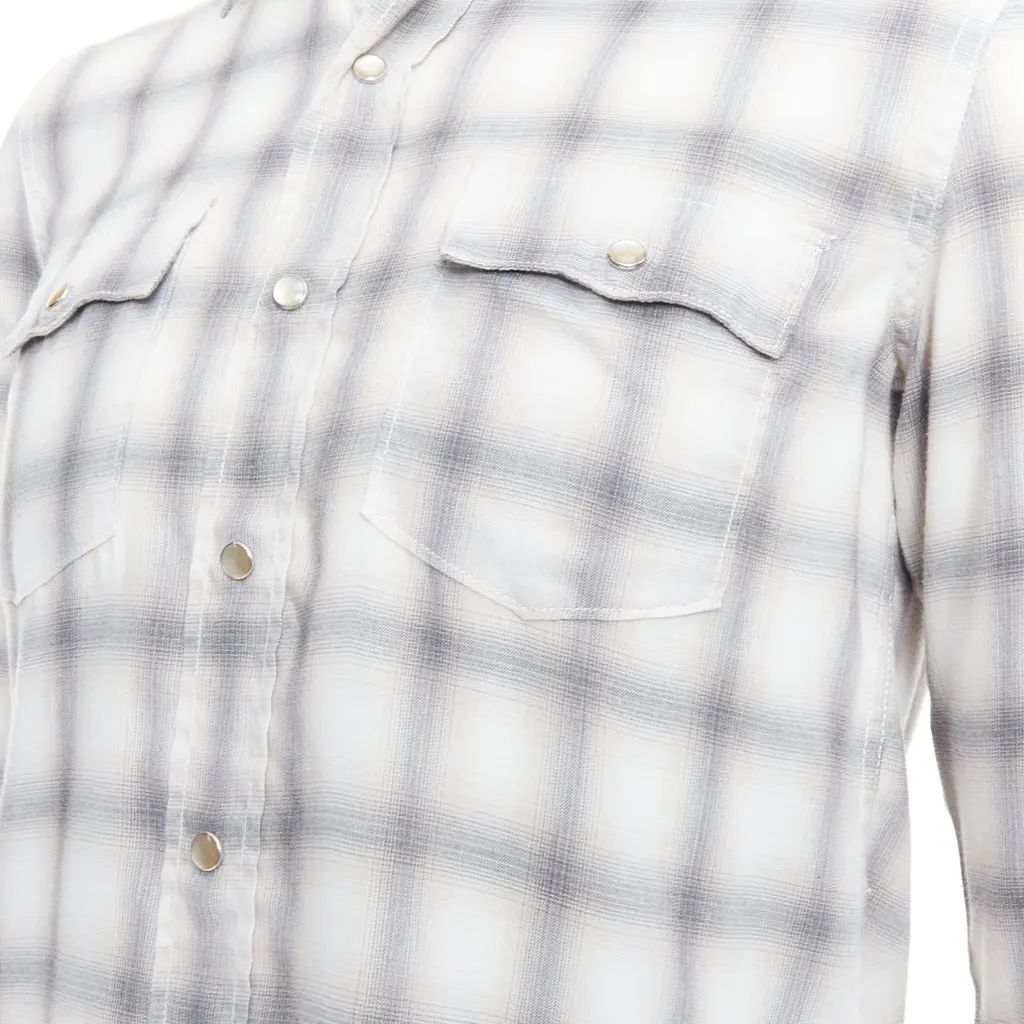 Saint Laurent Snap Button Shirt Grey Polyester Very good - Back View