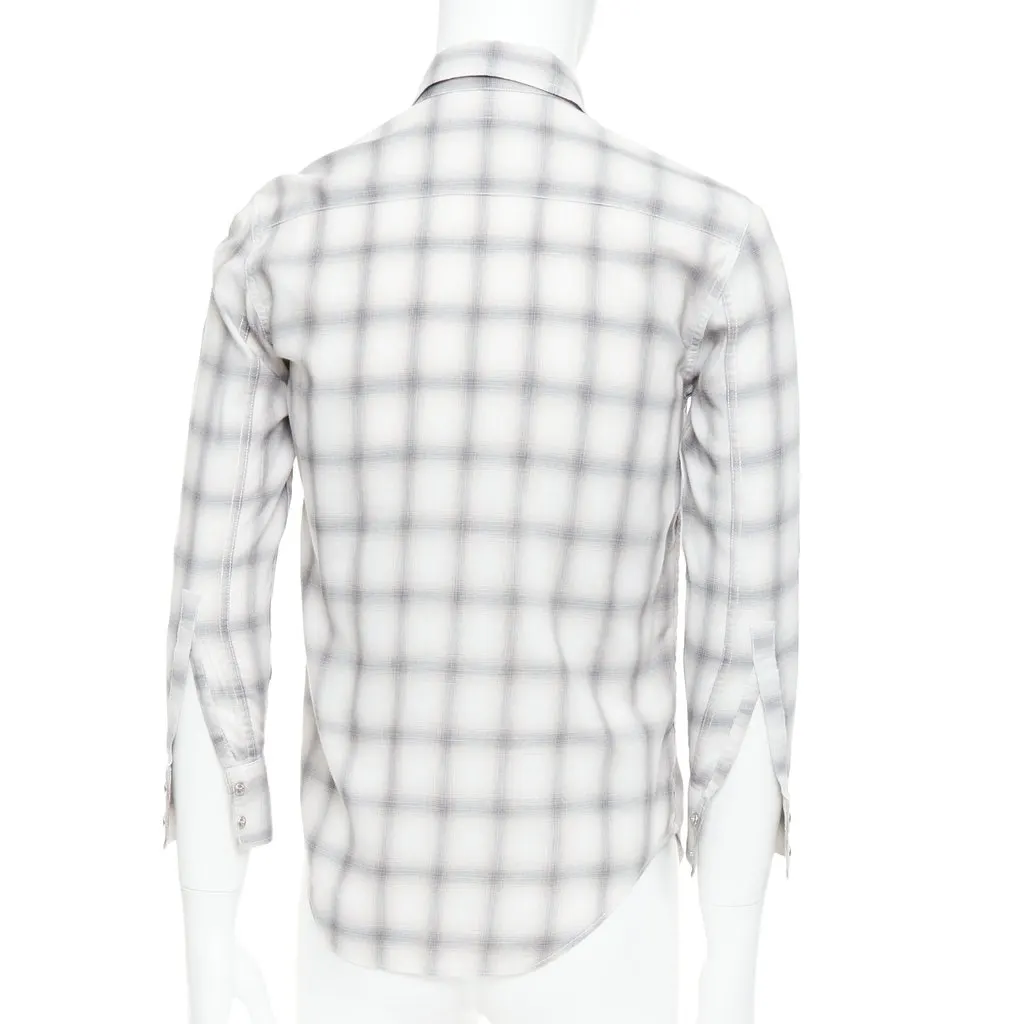 Saint Laurent Snap Button Shirt Grey Polyester Very good - Box View