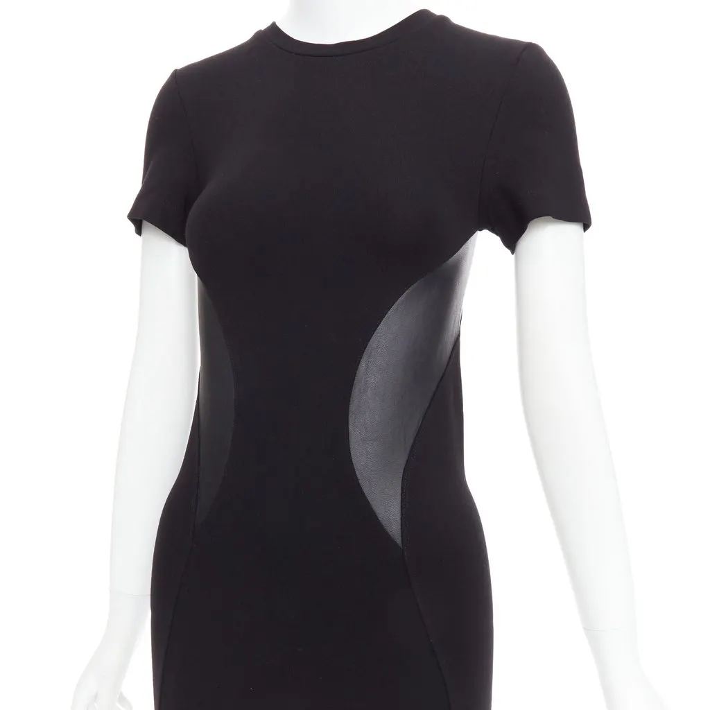 MCQ Leather Bodycon Dress Black Polyester Very good - Back View