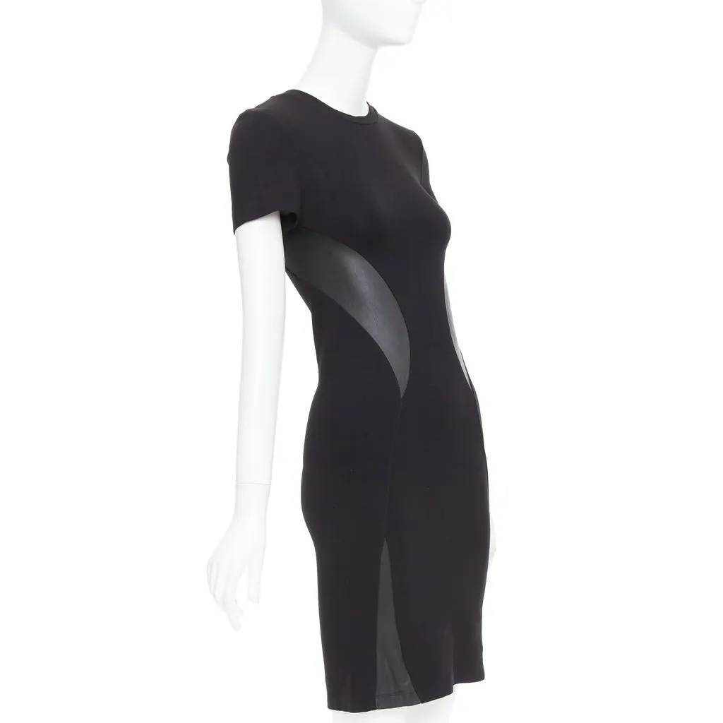 MCQ Leather Bodycon Dress Black Polyester Very good - Inside View