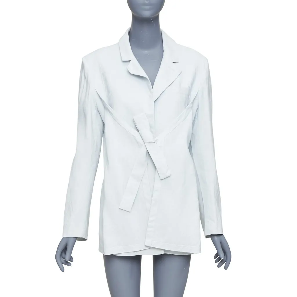Jacquemus Hemp Wool Blazer Blue Fair - Front View