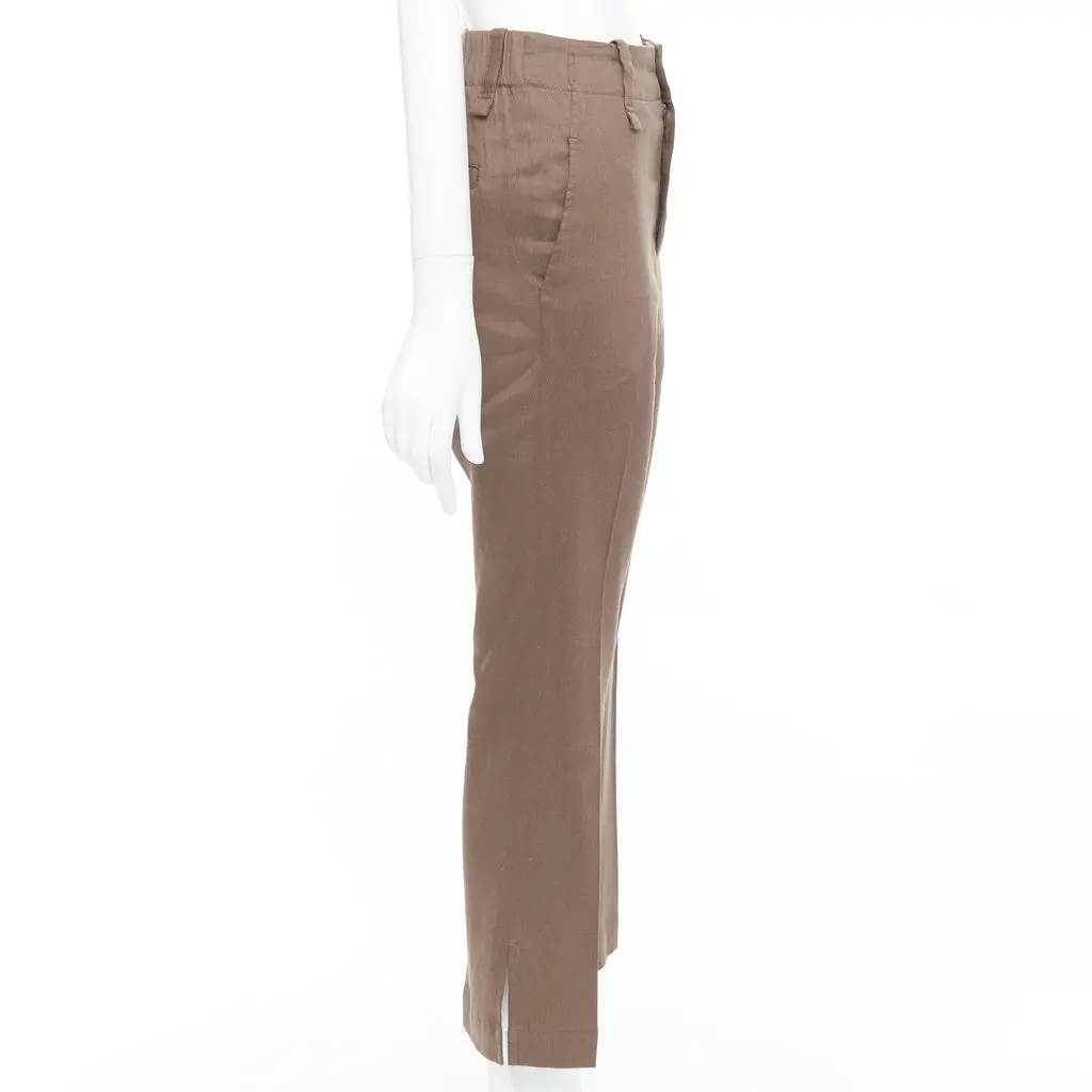 Issey Miyake Linen Waist Pants Brown Linen Very good - Model View