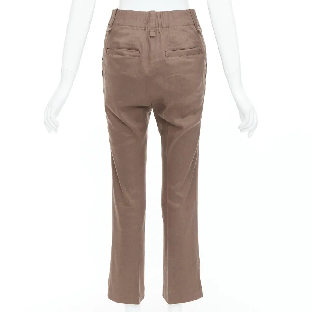 Issey Miyake Linen Waist Pants Brown Linen Very good - Box View