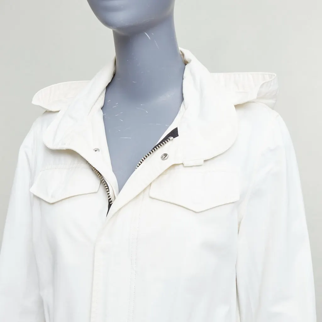 Vis a Vis White Drawstring Anorak White Cotton Fair - Back View