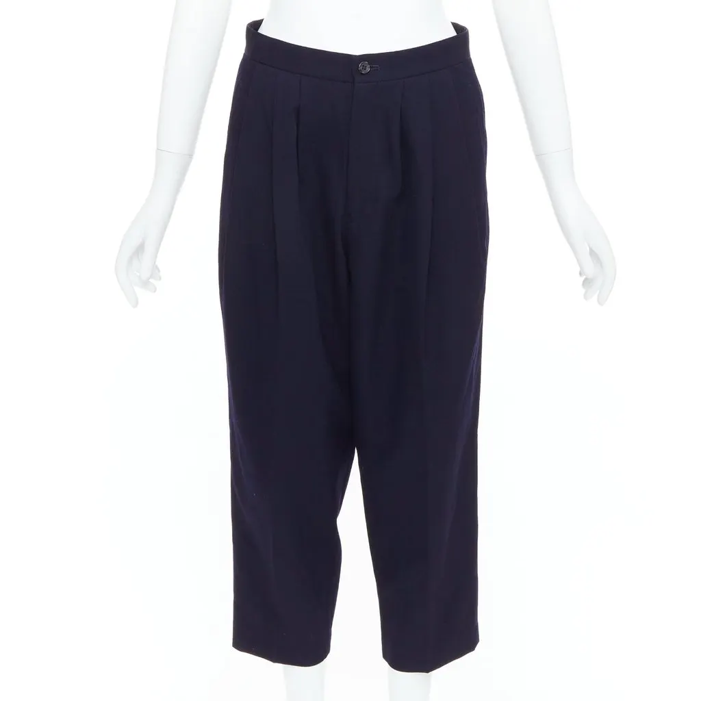 Comme Des Garcons Balloon Cropped Pants Navy Wool Very good - Front View