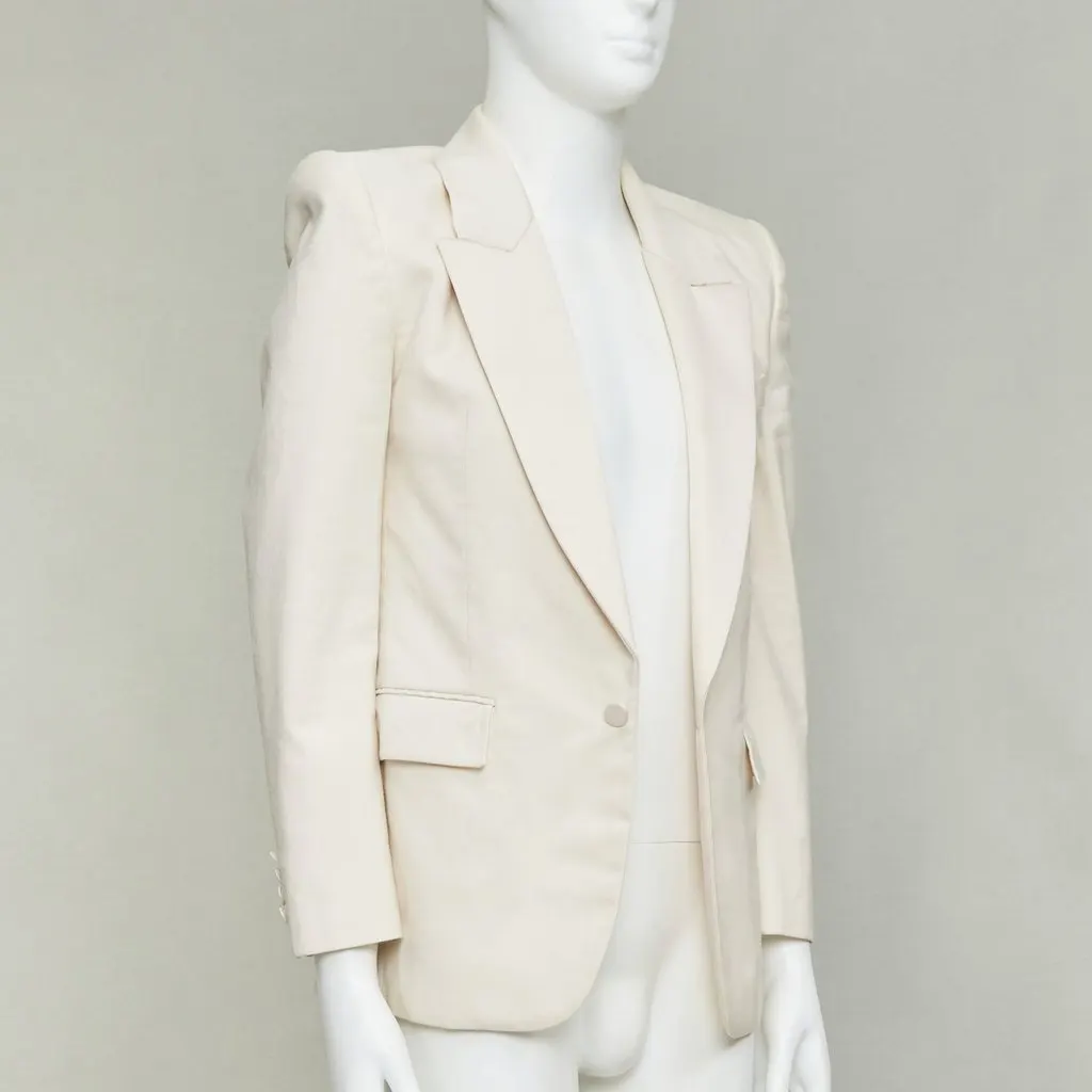 Saint Laurent Ecru Silk Jacket Beige Silk Good - Inside View