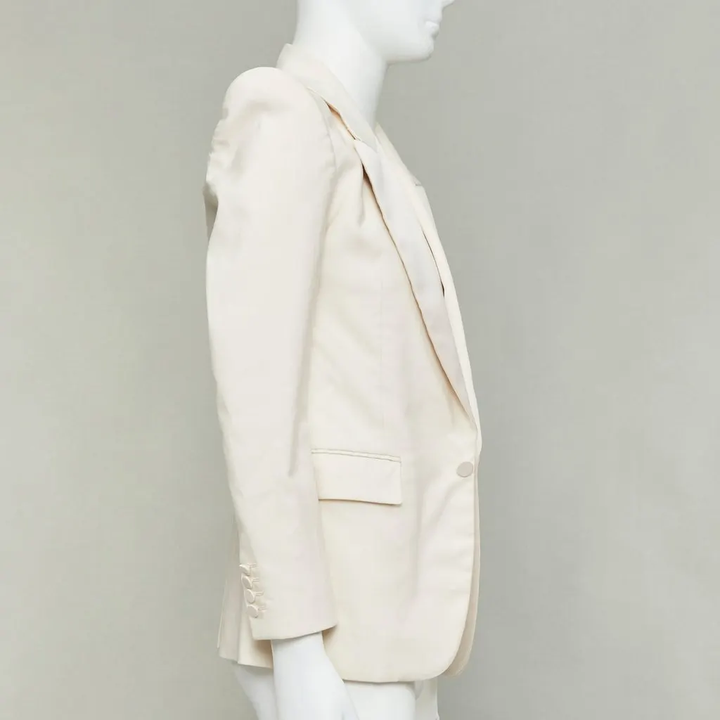Saint Laurent Ecru Silk Jacket Beige Silk Good - Model View