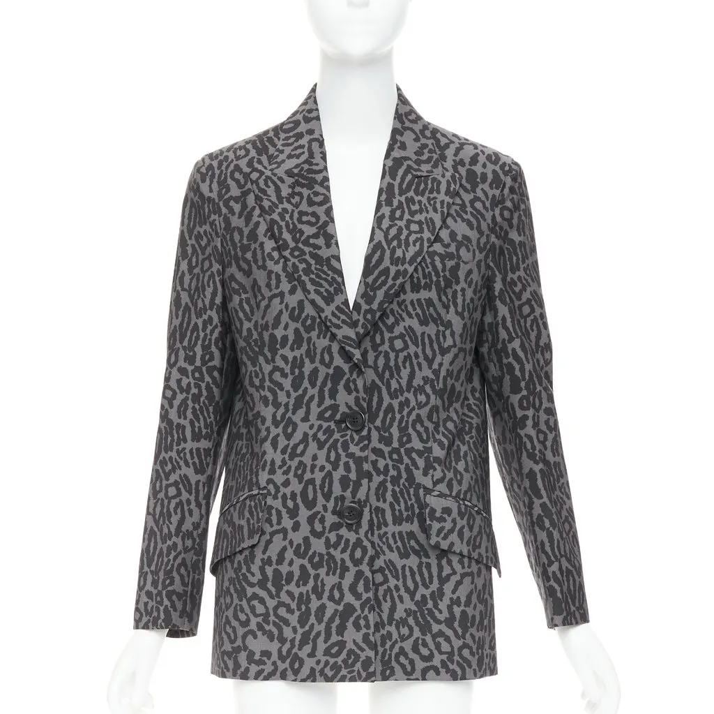 Miu Miu Grey Wool Jacket Grey Wool Very good - Front View
