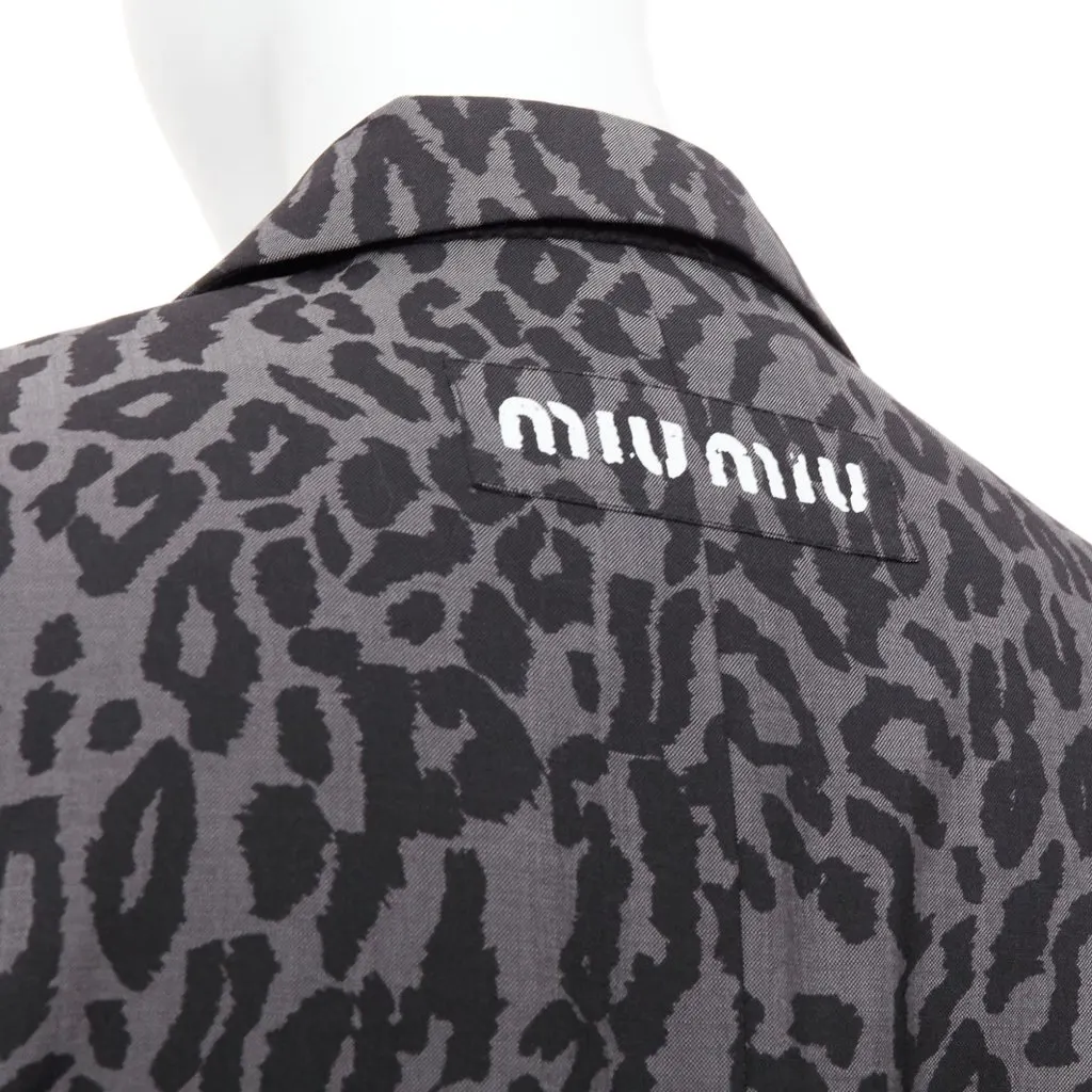 Miu Miu Grey Wool Jacket Grey Wool Very good - Back View