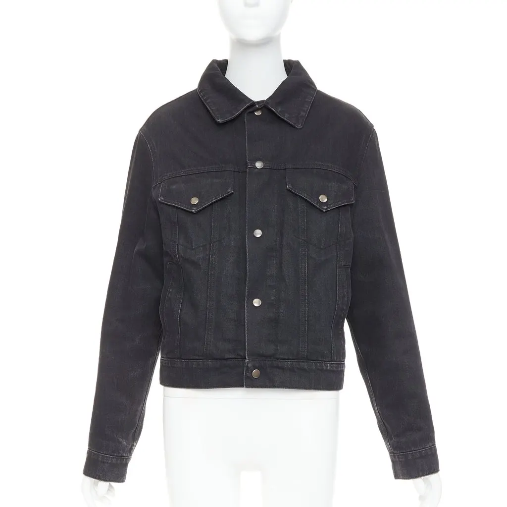 Saint Laurent Black Denim Jacket Black Denim Very good - Front View