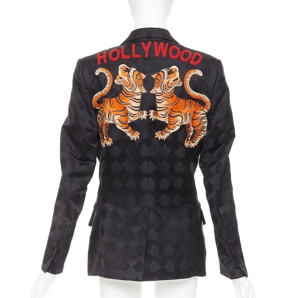 Gucci Black Silk Jacket Black Silk Fair - Front View