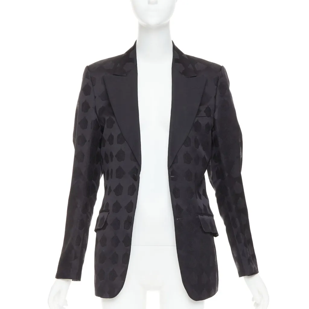 Gucci Black Silk Jacket Black Silk Fair - Back View