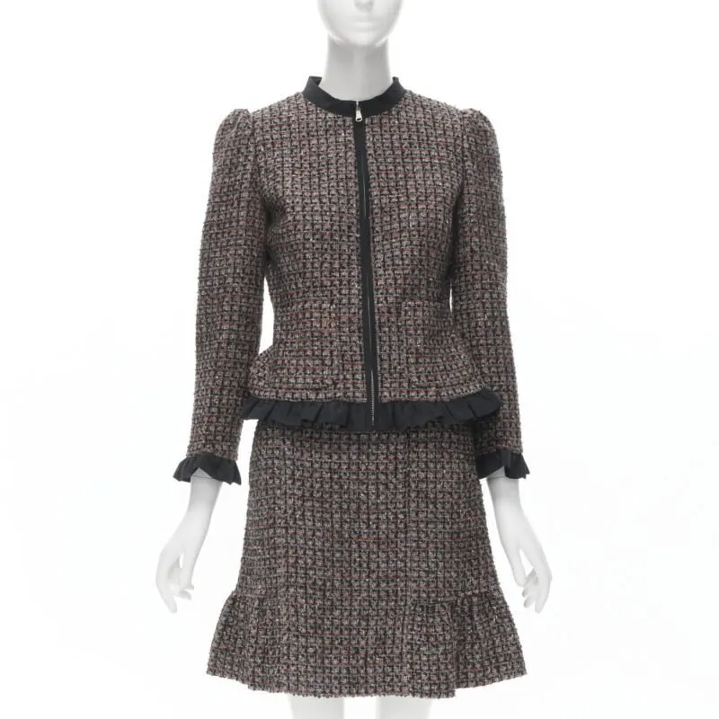 Red Valentino Tweed Skirt Set Red Tweed Never worn - Front View