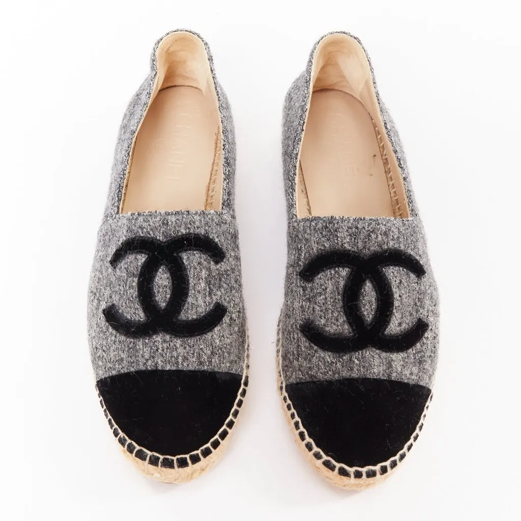 Chanel Grey Espadrilles Grey Very good - Front View