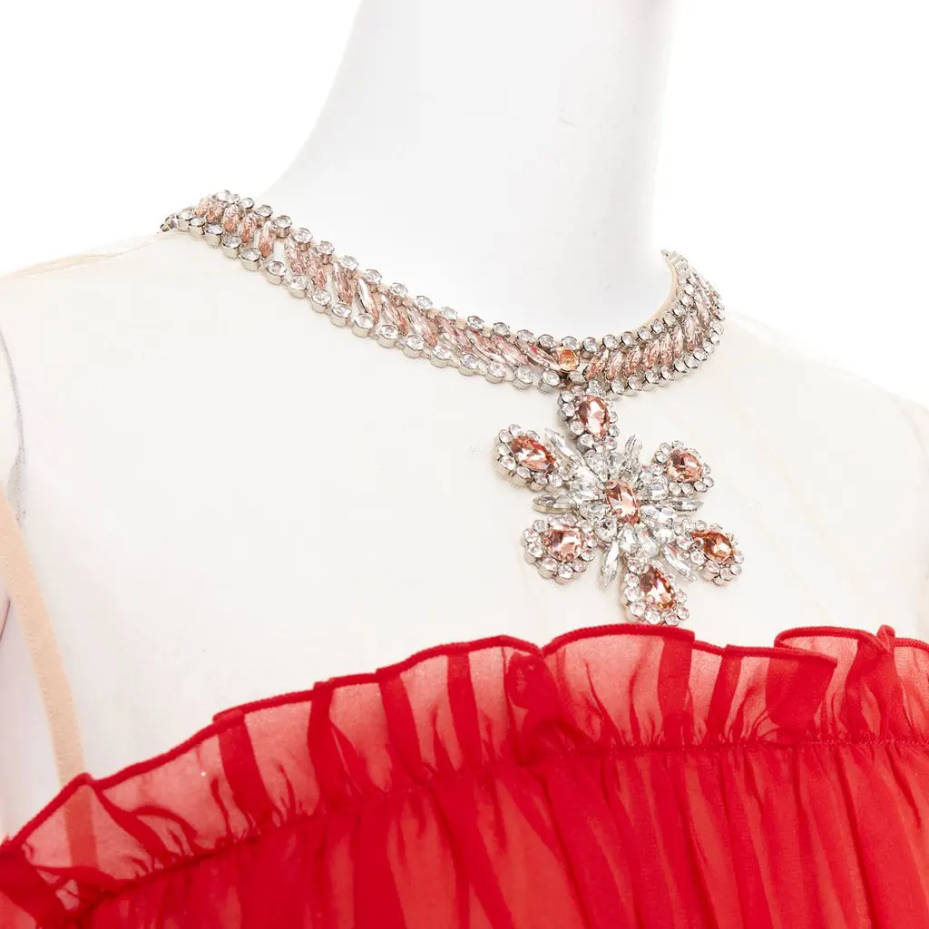 Giambattista Valli Red Polyester Dress Red Polyester Good - Back View