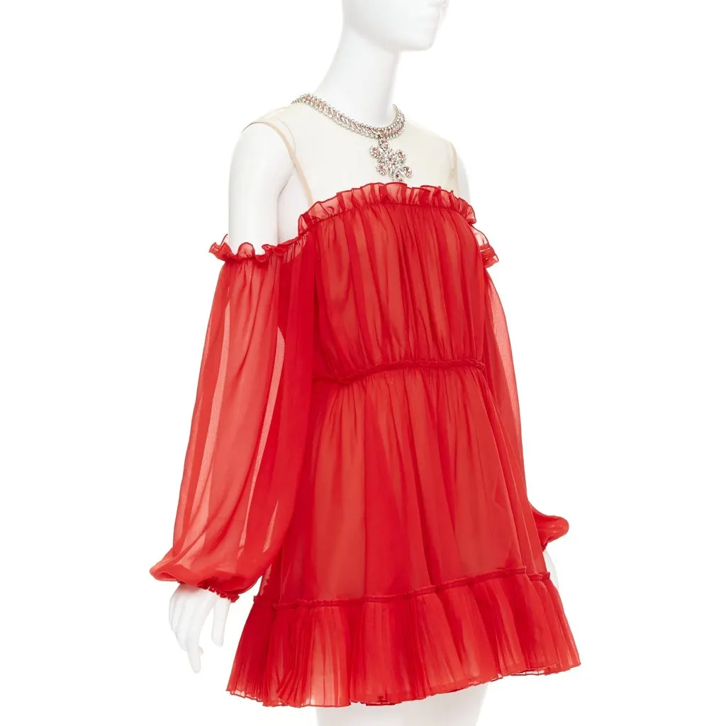 Giambattista Valli Red Polyester Dress Red Polyester Good - Inside View