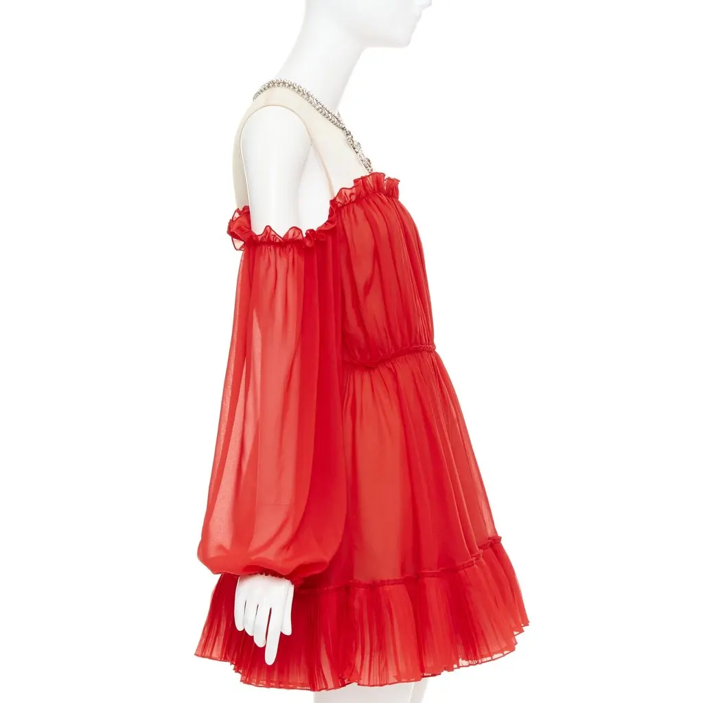 Giambattista Valli Red Polyester Dress Red Polyester Good - Model View