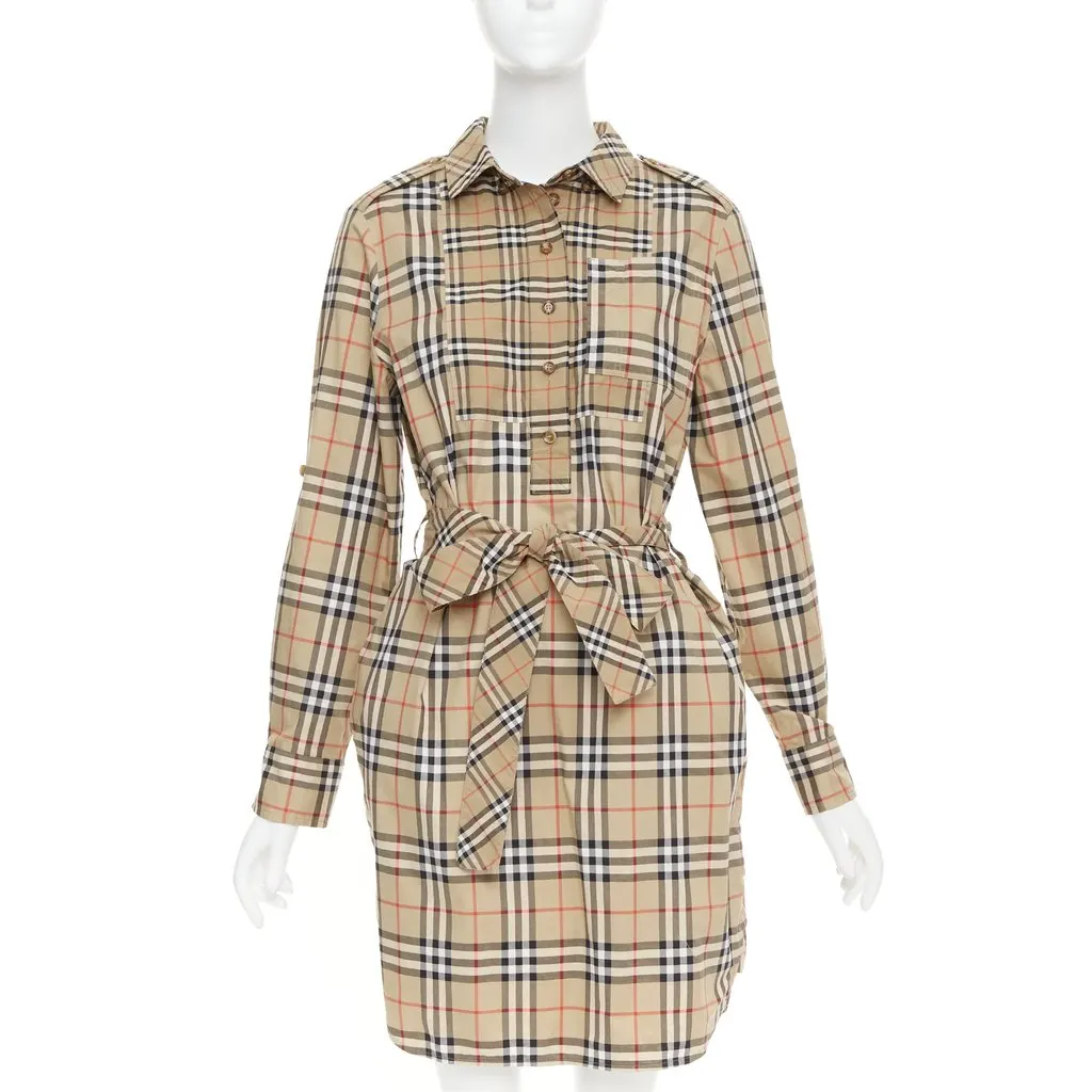 Burberry Brown Cotton Dress Brown Cotton Very good - Front View