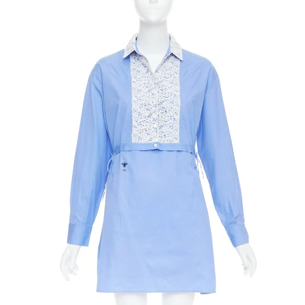 Dior Blue Cotton Dress Blue Cotton Very good - Front View