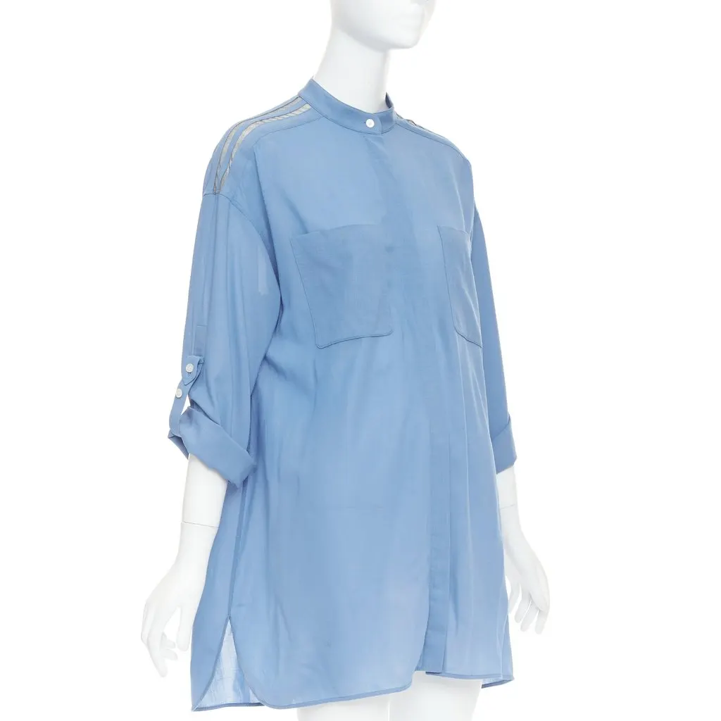 Hermès Blue Wool Dress Blue Wool Fair - Model View