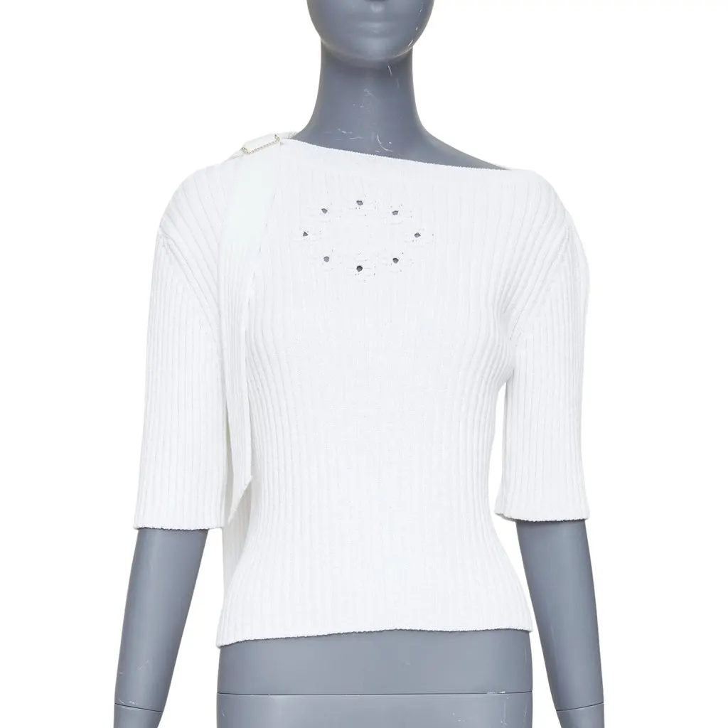 Chanel White Cotton Knitwear White Cotton Very good - Front View