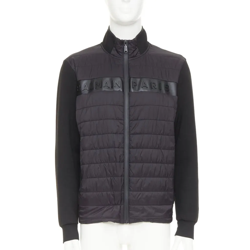 Balmain Black Polyester Coat Black Polyester Good - Front View