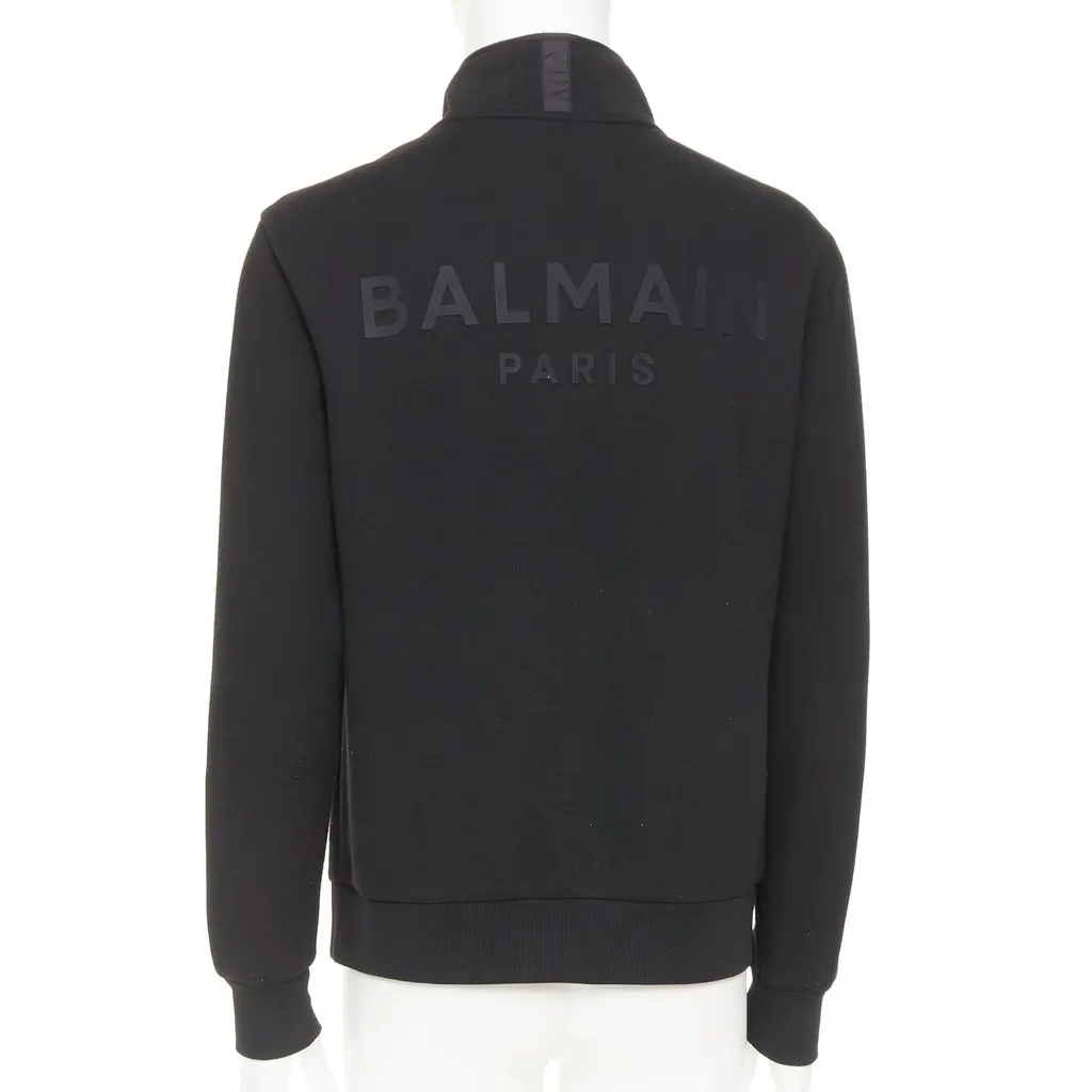Balmain Black Polyester Coat Black Polyester Good - Back View