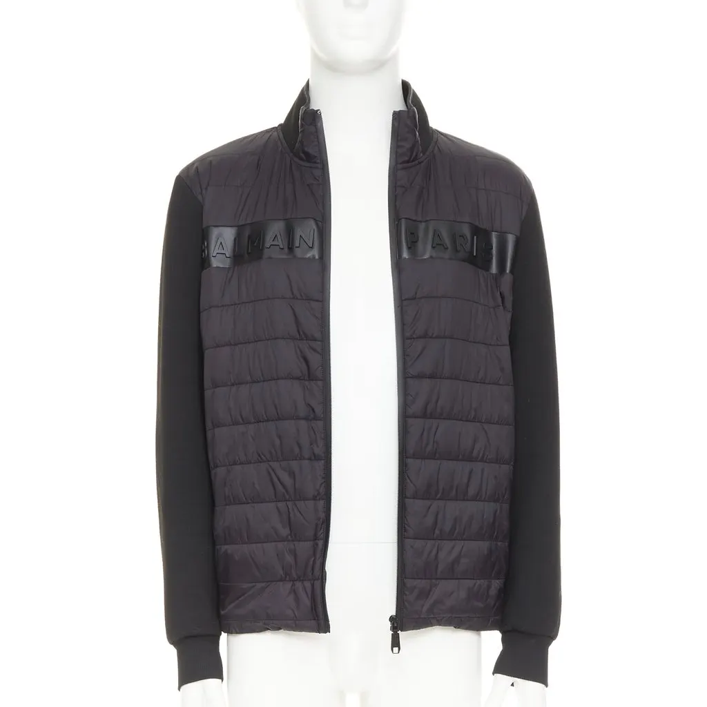 Balmain Black Polyester Coat Black Polyester Good - Inside View