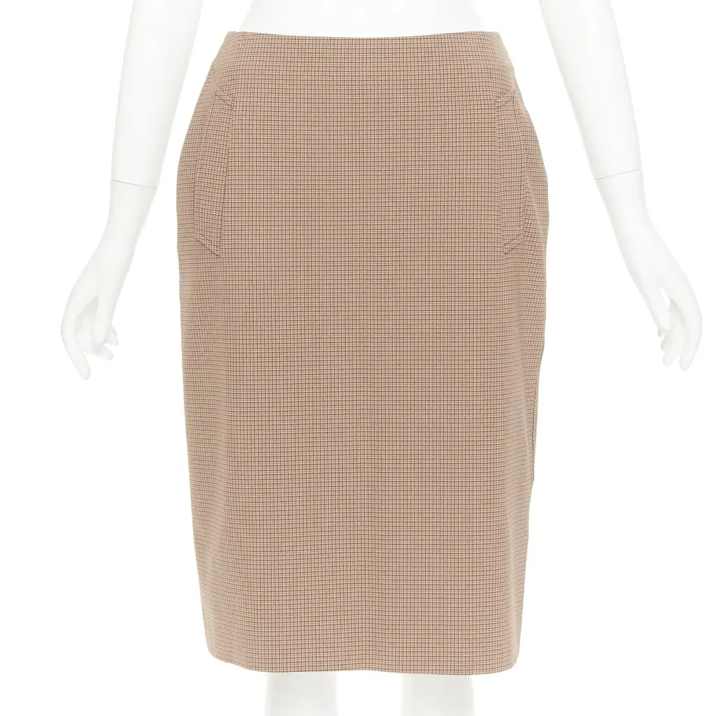Prada Brown Polyester Skirt Brown Polyester Very good - Front View