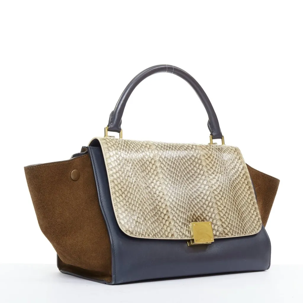 Celine Trapeze Navy Leather Good - Inside View