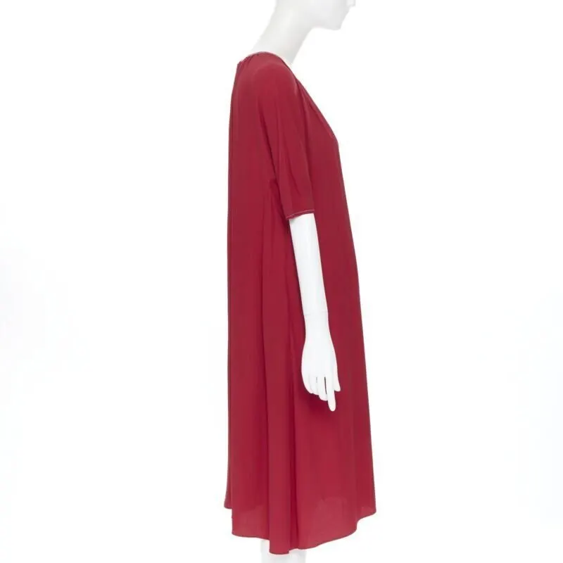 Marni Overstitched Dress Red Viscose Never worn - Model View