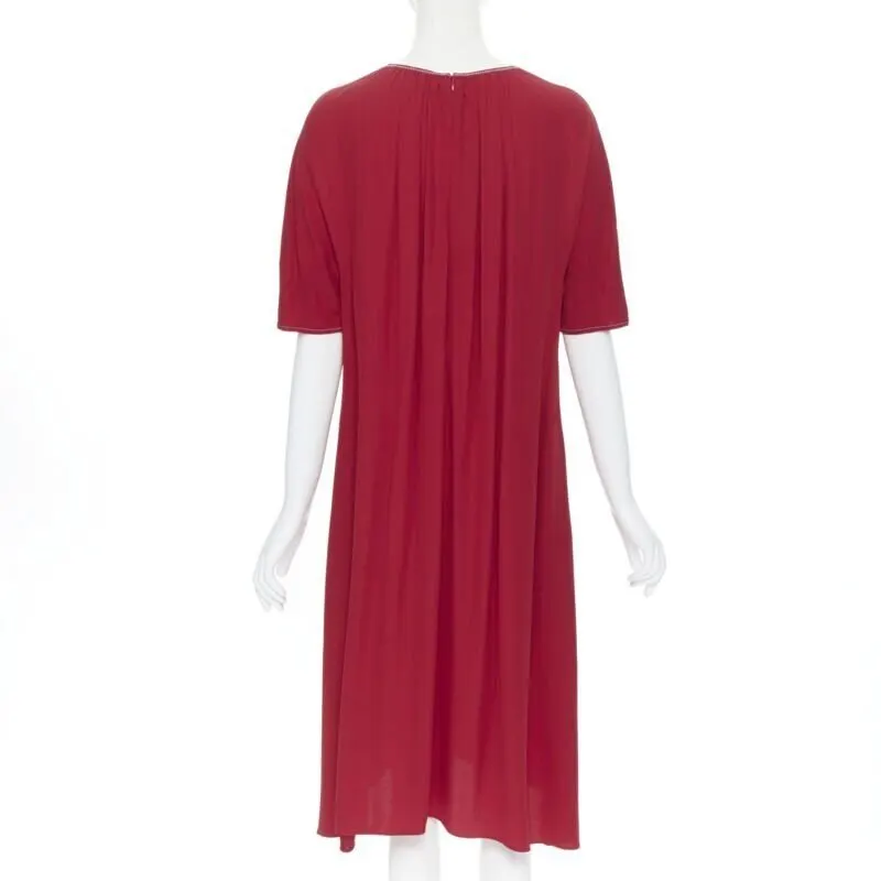Marni Overstitched Dress Red Viscose Never worn - Box View