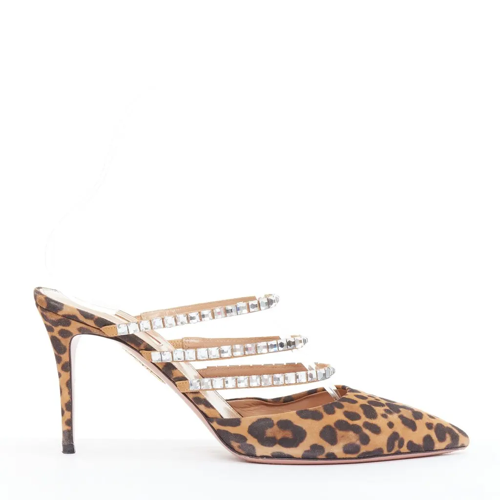 Aquazzura Donata Brown Suede Good - Back View