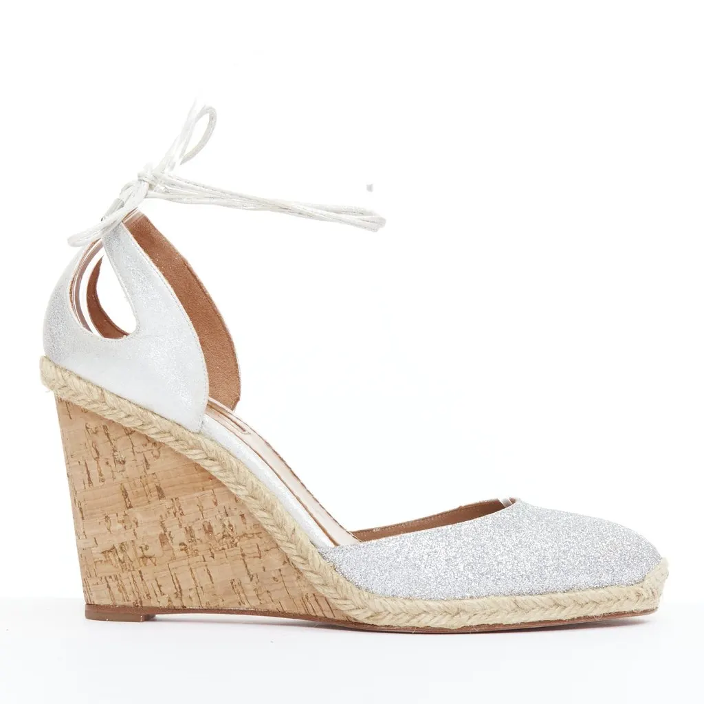Aquazzura Palm Beach Silver Leather Very good - Front View