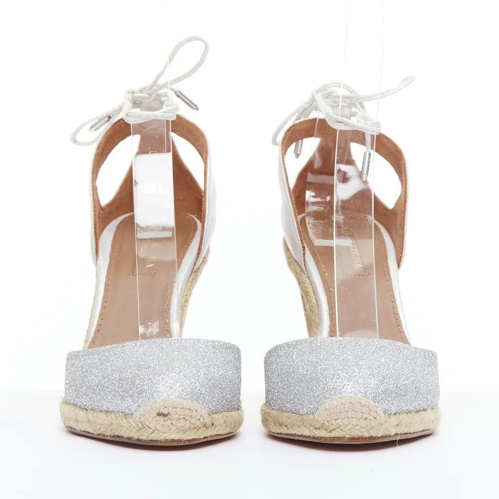 Aquazzura Palm Beach Silver Leather Very good - Inside View