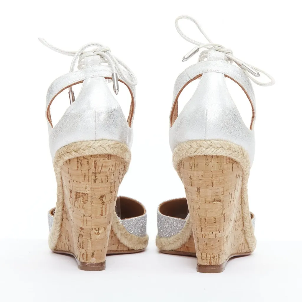 Aquazzura Palm Beach Silver Leather Very good - Box View