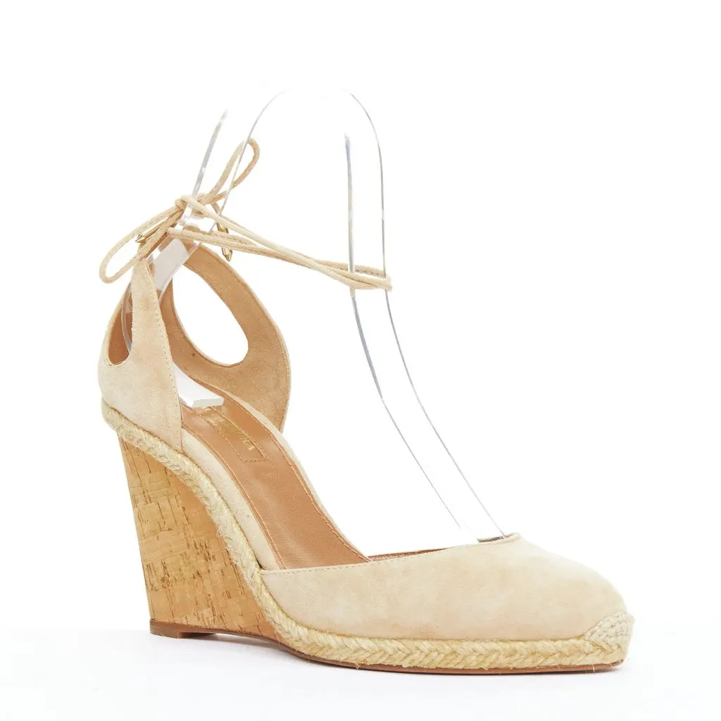 Aquazzura Karlie Beige Jute Very good - Back View