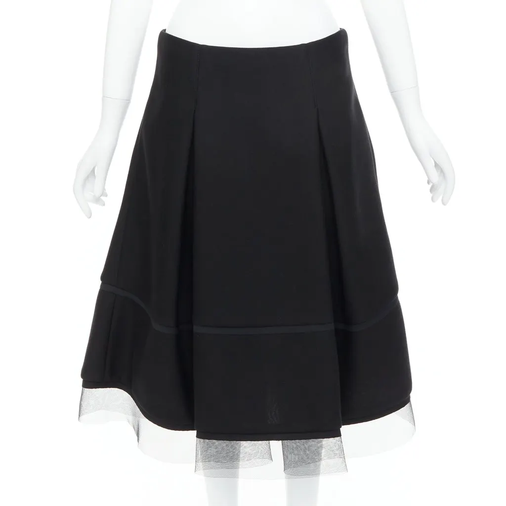Donna Karan Scuba Tulle Skirt Black Polyester Never worn - Front View