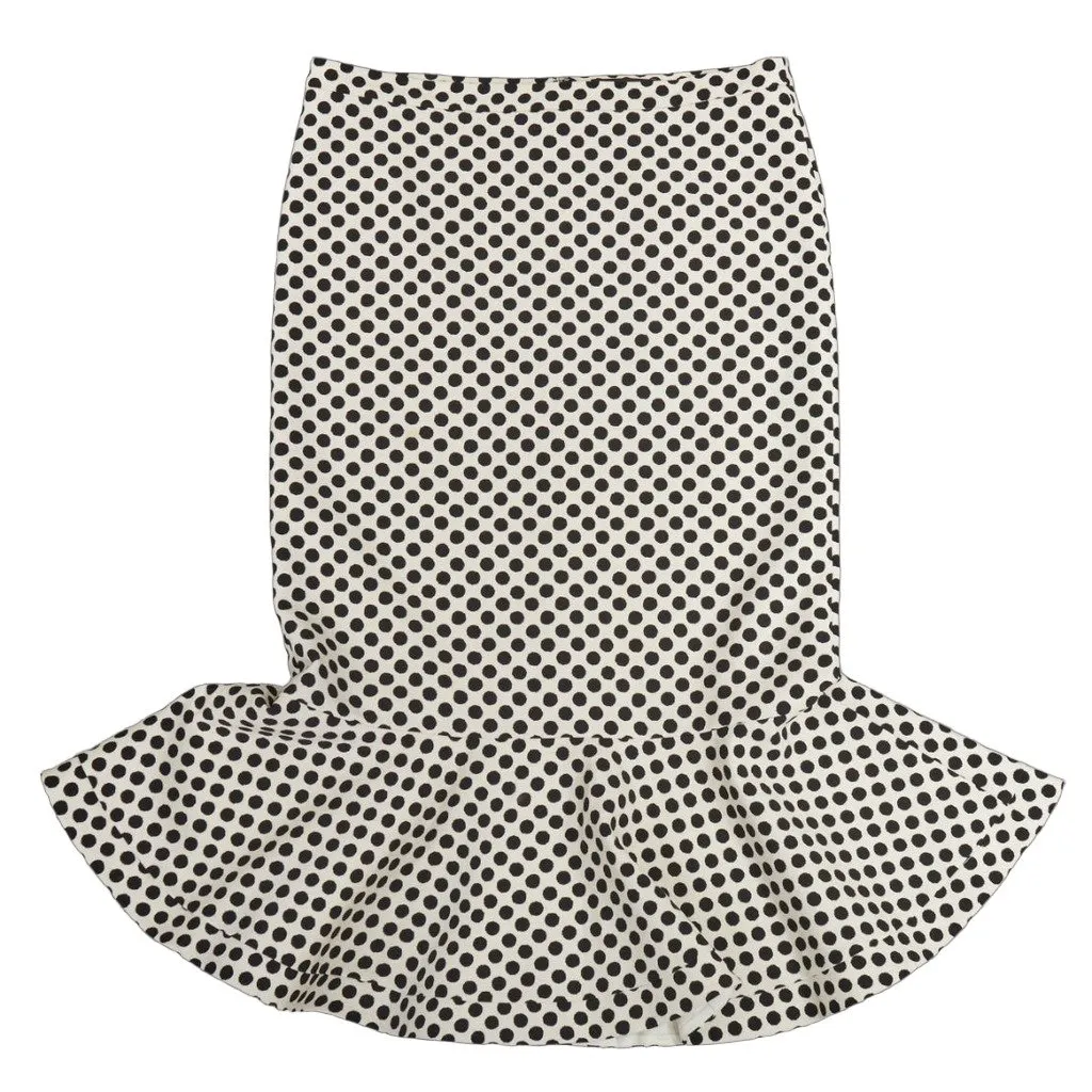 SALONI Polka Dot Skirt Ecru Polyester Good - Front View