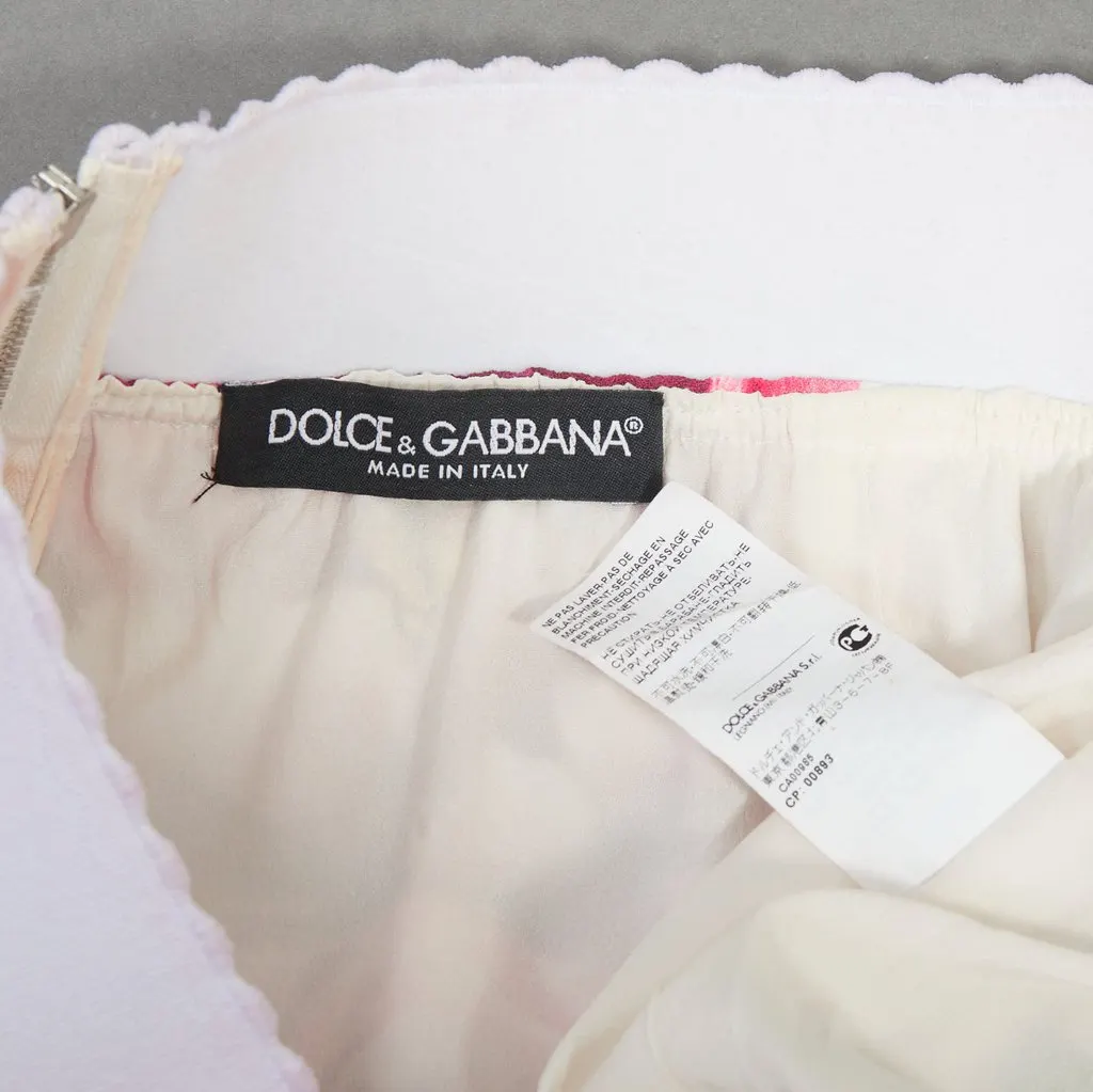 Dolce & Gabbana Floral Elastic Skirt Beige Viscose Fair - Box View