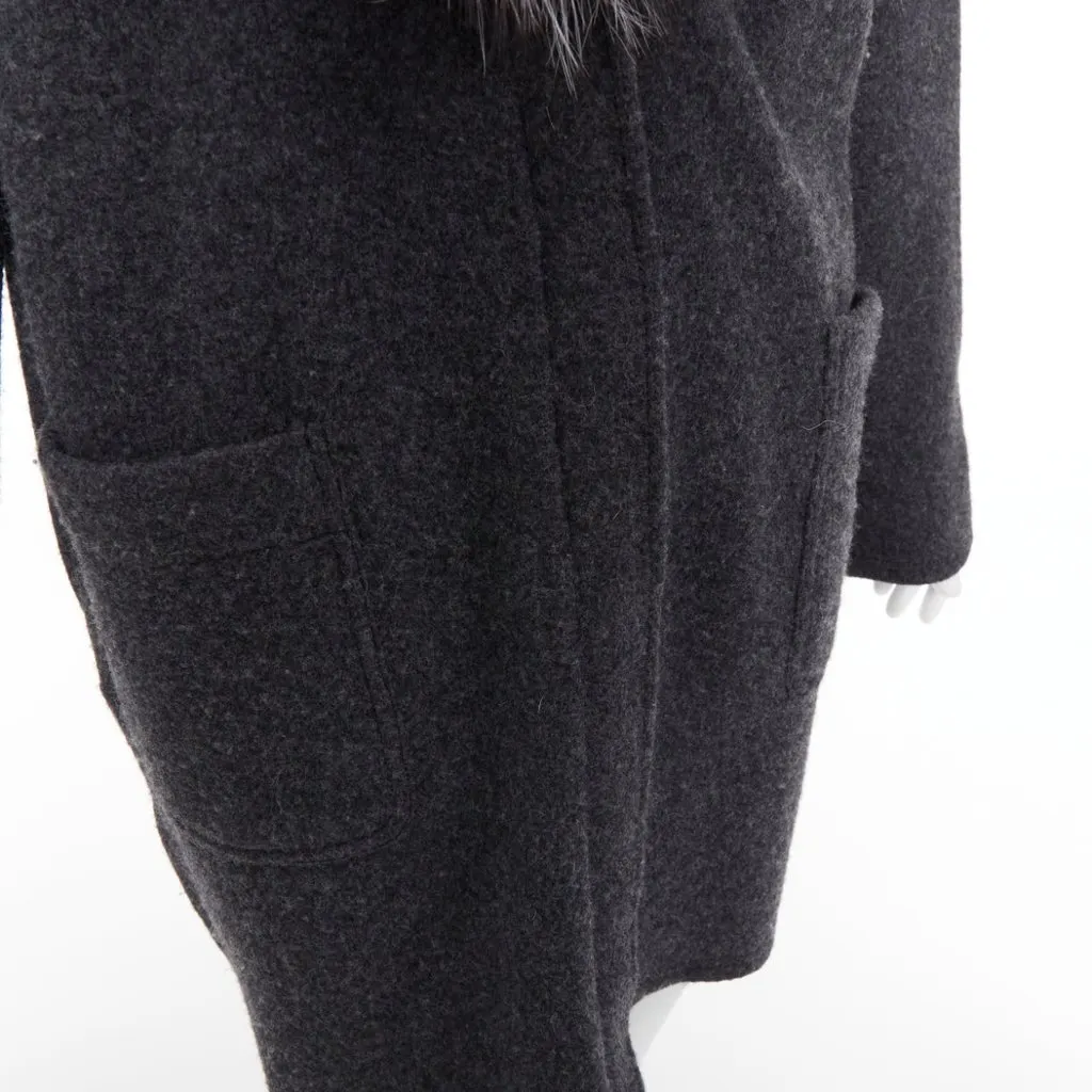 Michael Kors Grey Fur Coat Grey Fur Very good - Back View