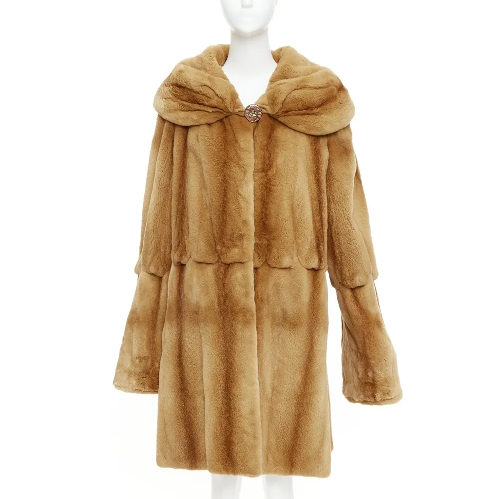 Unsigned Brown Fur Coat Brown Fur Very good - Front View