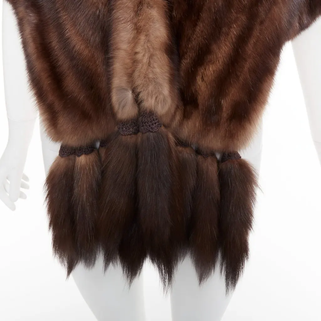 Unsigned Brown Fur Scarf Brown Fur Very good - Back View