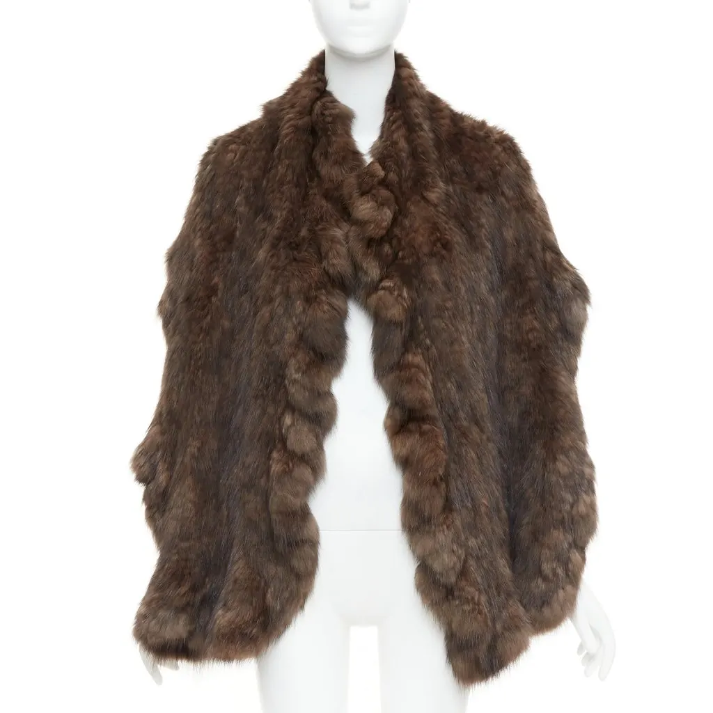 Unsigned Brown Fur Scarf Brown Fur Very good - Front View