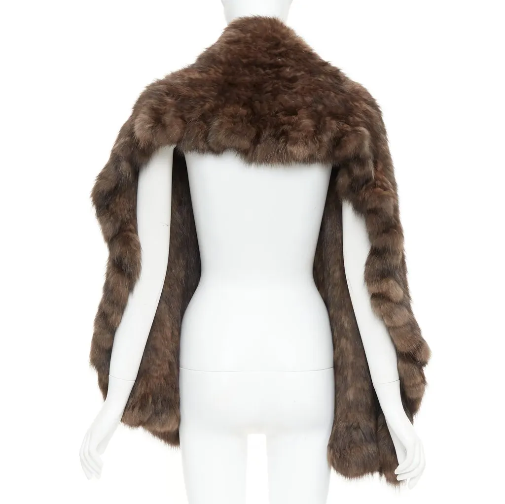 Unsigned Brown Fur Scarf Brown Fur Very good - Back View